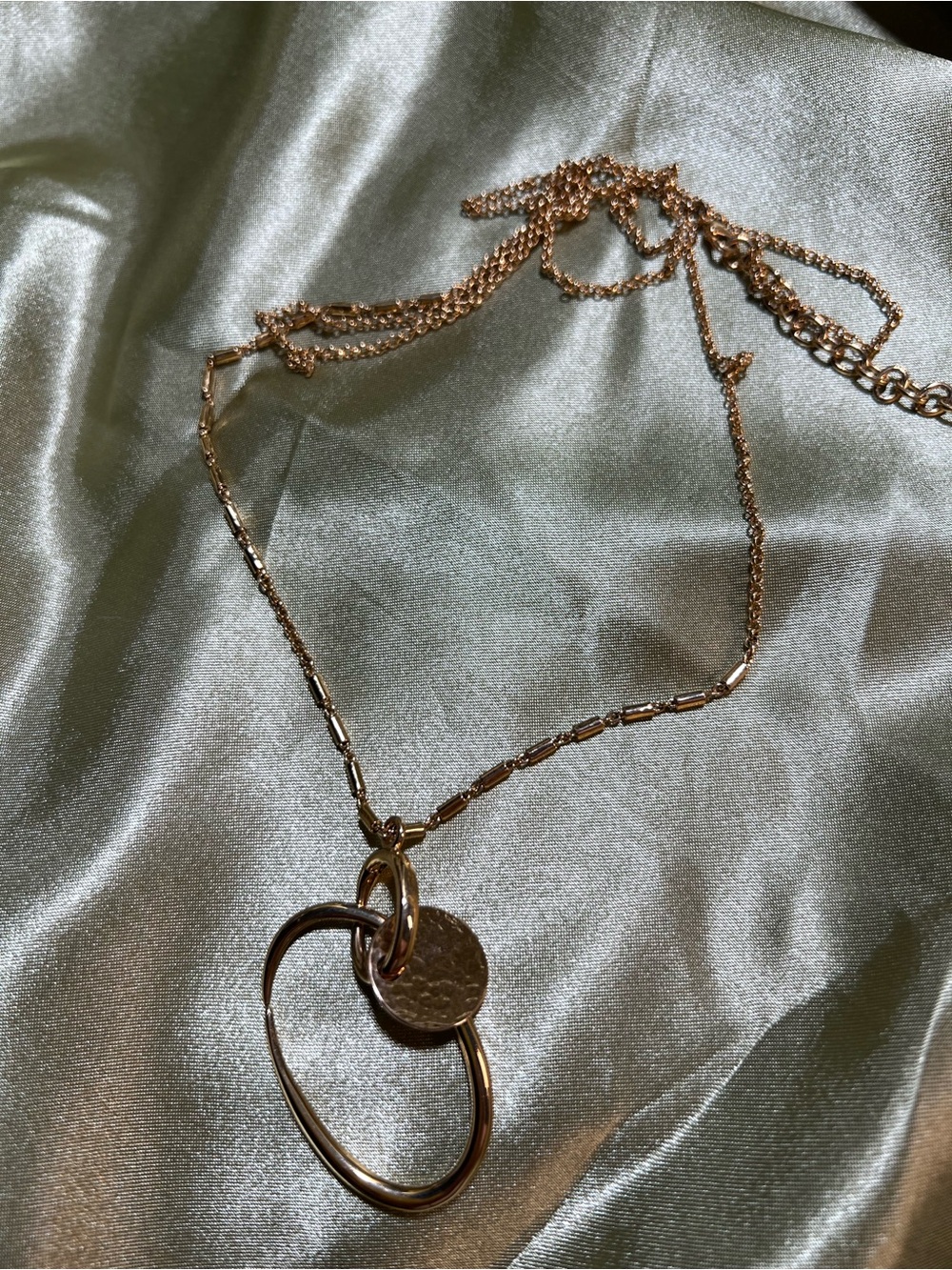 Delicate Gold Interlocking Hoop & Disc Necklace - Women's Jewelry
